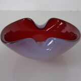 Red and Lilac Sommerso Murano Glass Bowl or Ashtray, Italy, 1960s