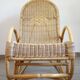 Rocking chair bambou rotin vintage