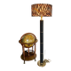 Large Ralph Lauren floor lamp in leather and brass