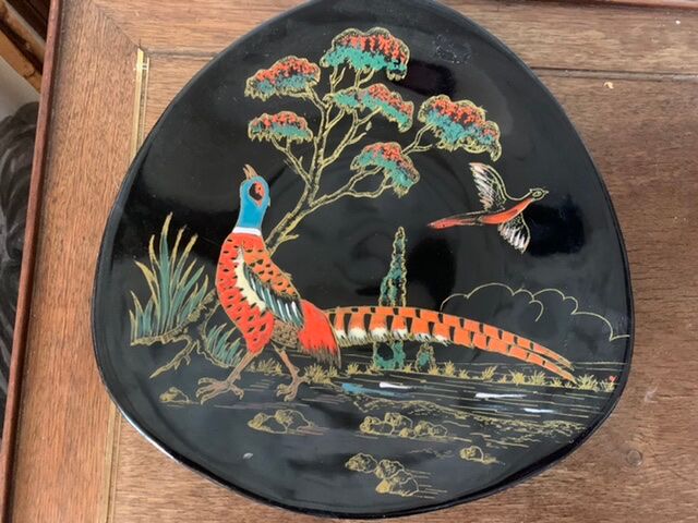 Longwy collection plate the chinese pheasant decorated vintage and numbered hand