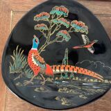 Longwy collection plate the chinese pheasant decorated vintage and numbered hand