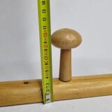 Vintage coat rack in turned wood, 5 hooks