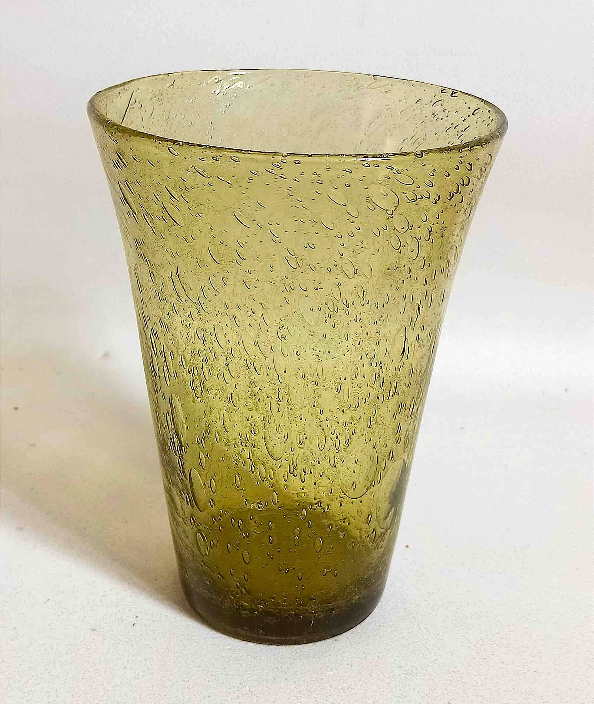Biot bubble glass vase from the 70s, height 25 cm