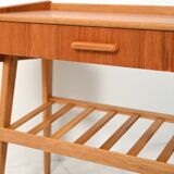 Scandinavian bedside table with drawer and magazine rack