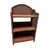 Vintage foldable corded rattan shelf