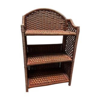 Vintage foldable corded rattan shelf