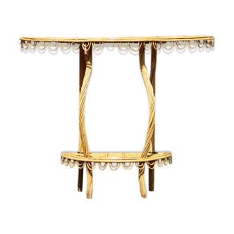 Console en bambou et en rotin