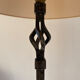 Large hammered wrought iron floor lamp, brutalist style, mid-20th century.