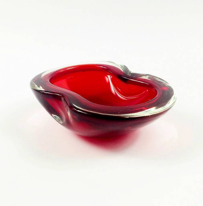 Large Sommerso Murano Glass Bowl or Vide Poche attributed to Flavio Poli, Italy, 1960s/1970s