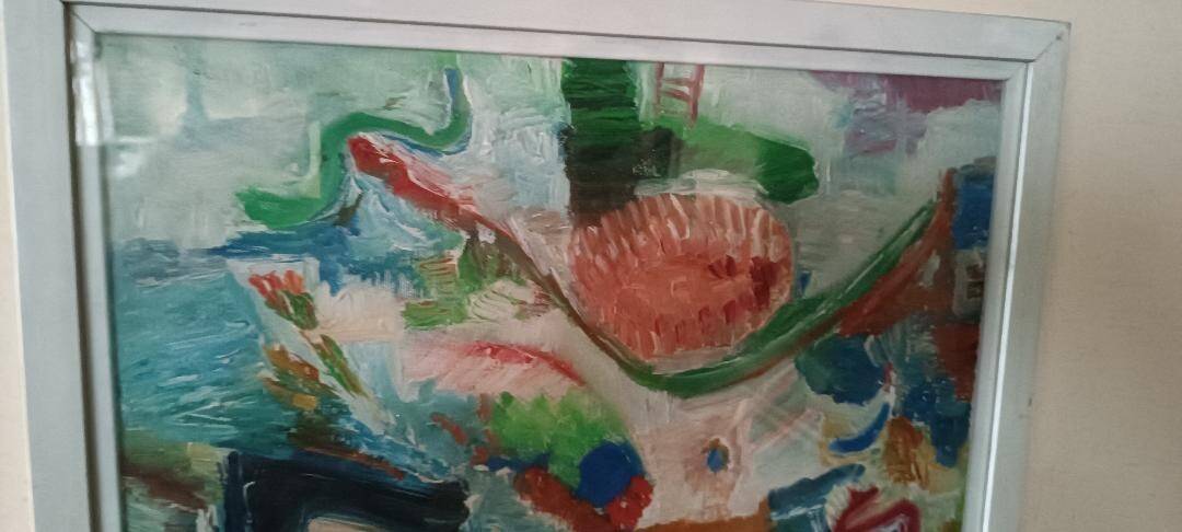 Abstract oil painting on canvas