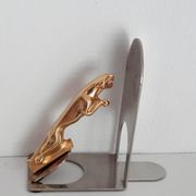 Pair of Jaguar brand mascot bookends from the 70s and 80s