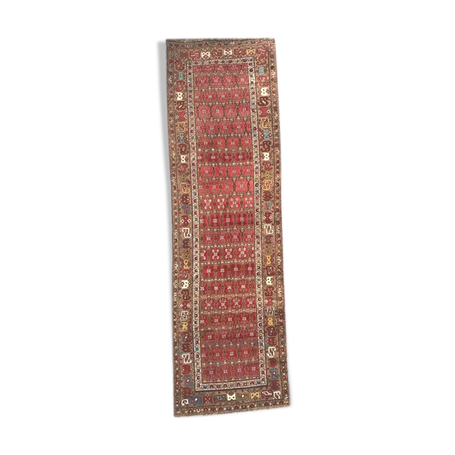 Old persian rug kurdish hallway  120 x 388 cm
