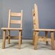 Vintage oak  brutalist dining chairs, 1960s