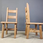 Vintage oak  brutalist dining chairs, 1960s