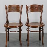 1930s Pair of Restore Beech Chairs by Thonet - Mundus, Czechoslovakia