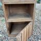 Petit meuble/chevet bois ancien et marbre rose