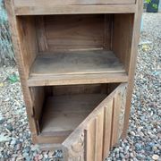 Small piece of furniture/bedside table in old wood and pink marble