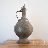 Pichet à eau turc antique en métal, Empire ottoman, très ancien, années 1880