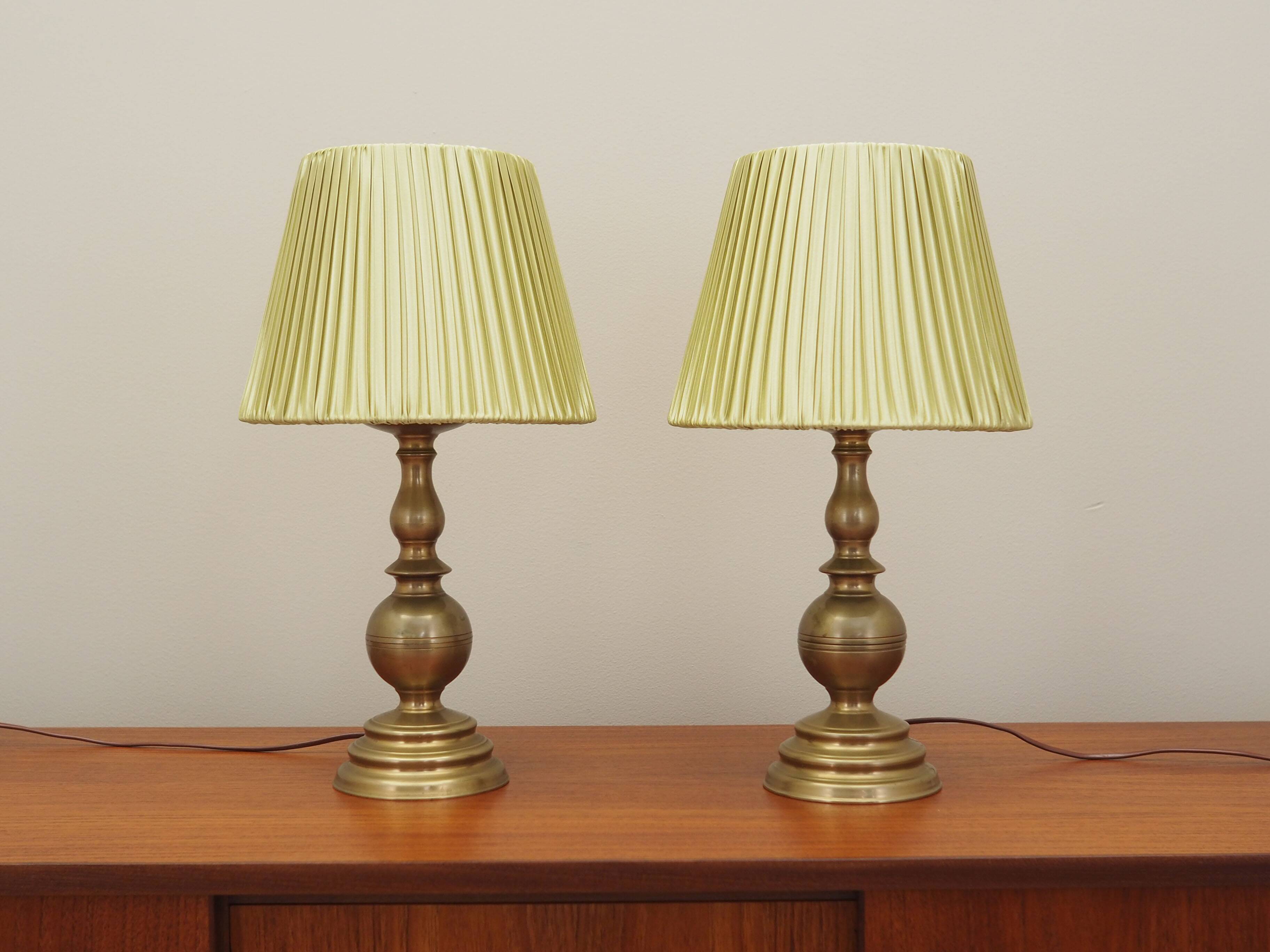 Set of two bedside lamps, Danish design, 1970s, made in Denmark