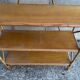 vintage rattan shelf on stand