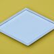 Art-deco mirror tray in chrome metal with beveled mirror
