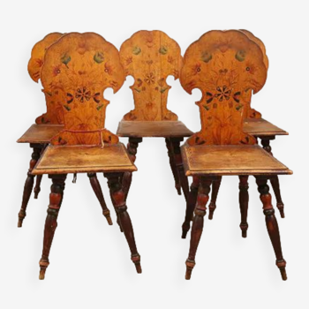 5 kitchen chairs from the late XIXth early XXth Ranka