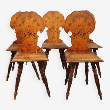 5 chaises de cuisine du fin XIXe début XXe ranka