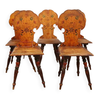 5 kitchen chairs from the late XIXth early XXth Ranka