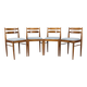 Ensemble de quatre chaises de salle à manger en hêtre rénovées, Tchécoslovaquie, années 1970