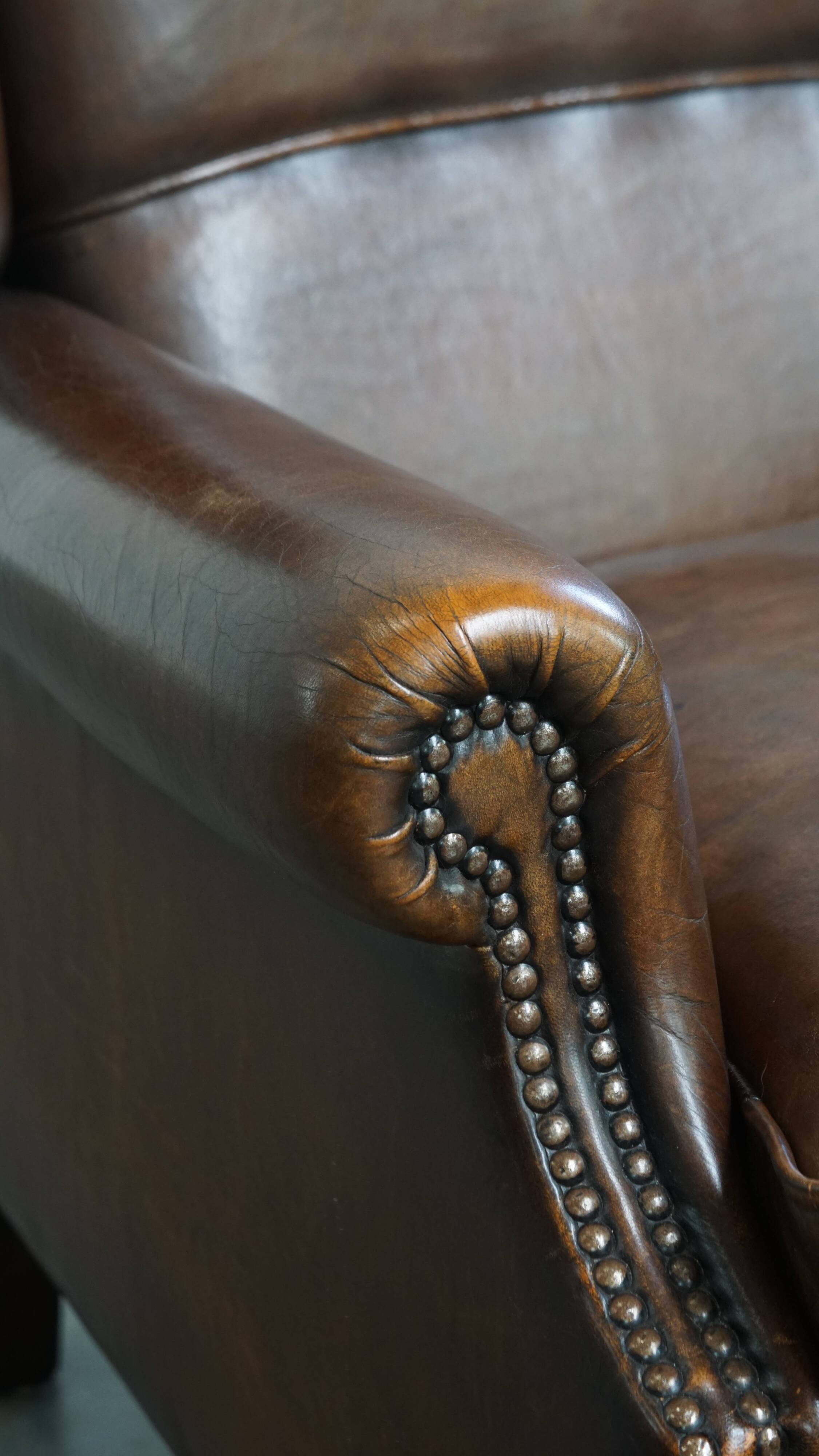 Wingback Chair in Sheepskin Leather