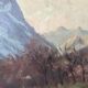Painting "River of the Alps", Oil on panel, framed