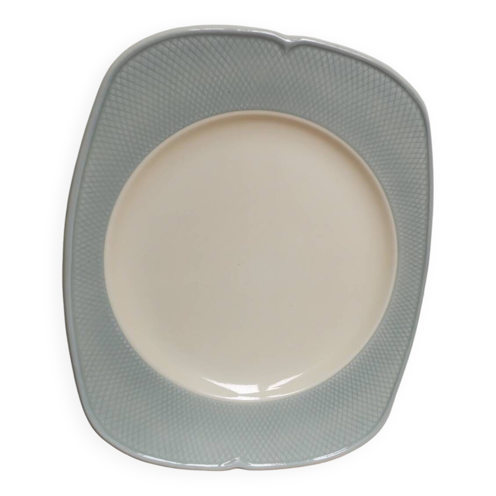 Plat assiette rectangle vintage salin France écailles Chambord motif géométrique