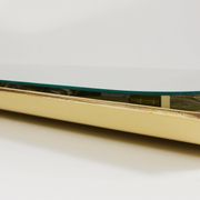 Mid-century illuminated wall mirror by Ernest Igl with brass crown, by Hillebrand.