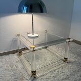Table basse plexi laiton années 70