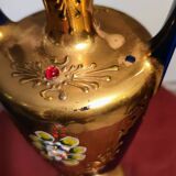 Art-deco vase in midnight blue and gold