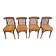 4 bentwood bistro chairs with a pattern on the seat