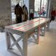 Table de travail - établi ancien en bois peint