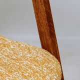 Oak wood Dining Chairs Yellow Vintage Upholstery, personalize option, HoReCa spaces