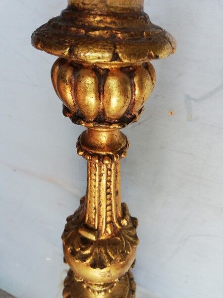 Wooden candlestick and gilded stucco from the beginning of the 20th century