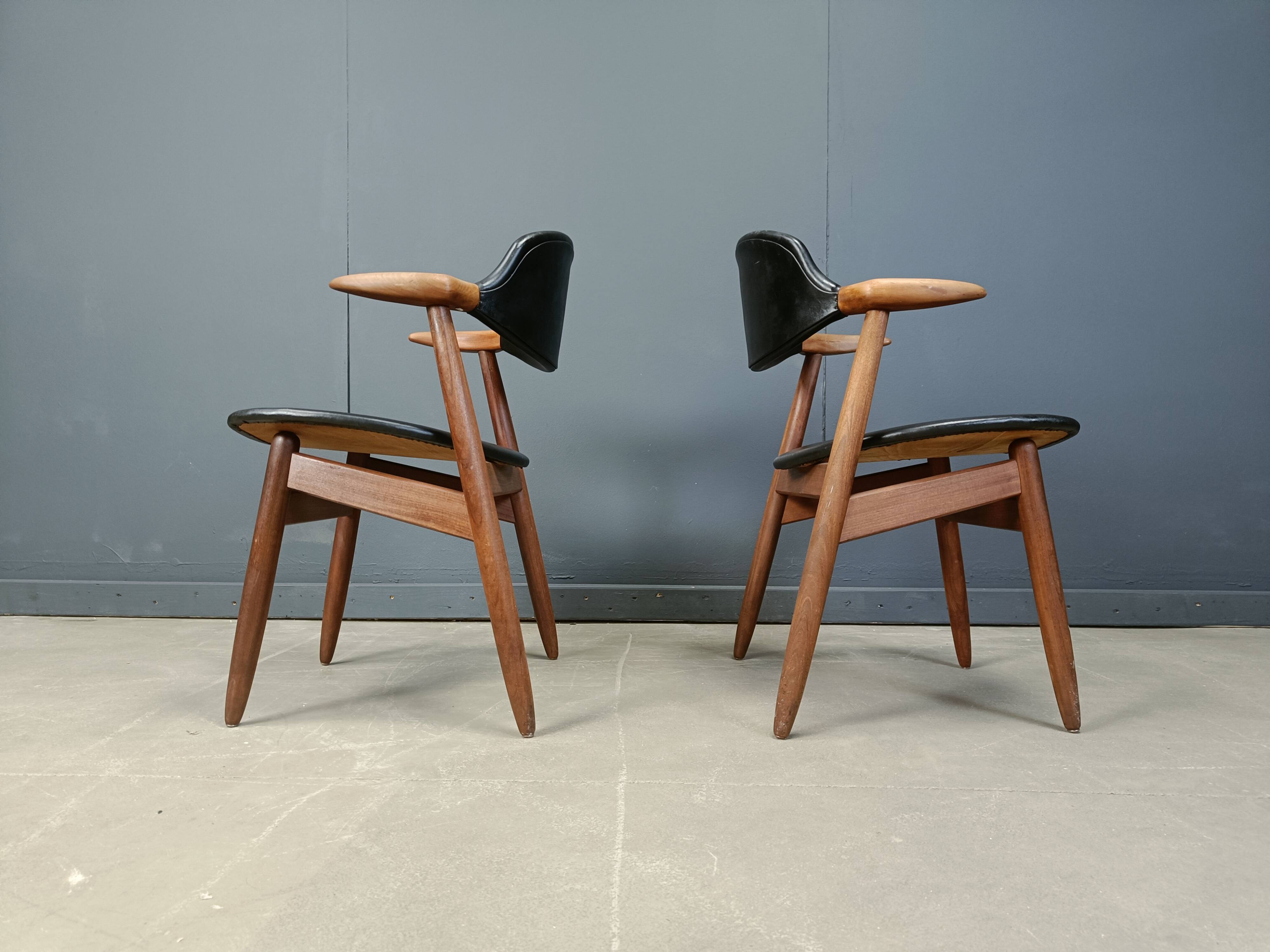 Vintage Cowhorn Dining Chairs by Tijsseling Meubelfabriek, Hulmefa, 1960s,