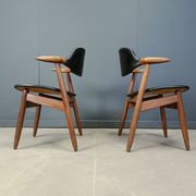 Vintage Cowhorn Dining Chairs by Tijsseling Meubelfabriek, Hulmefa, 1960s,