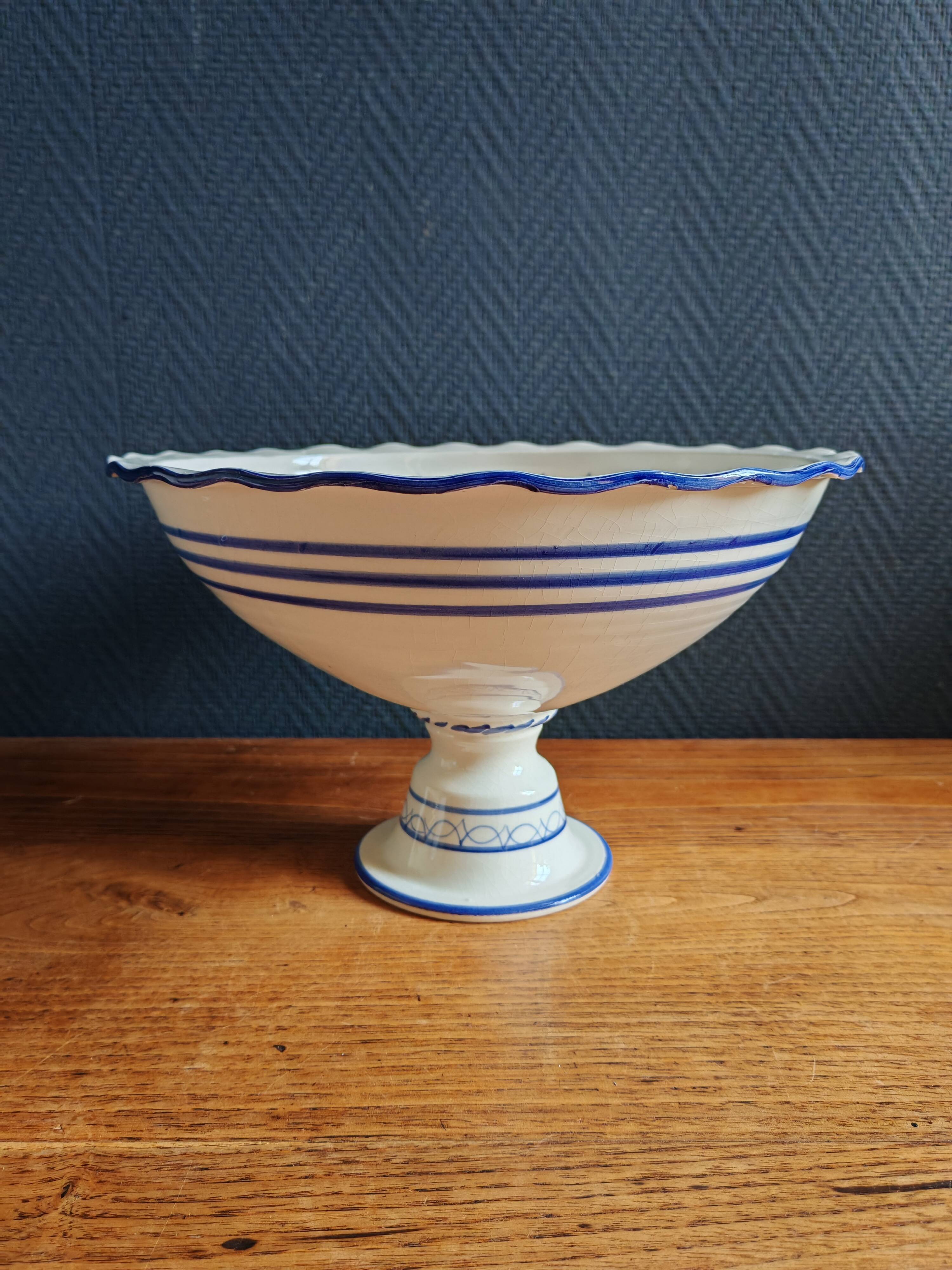 Blue and White Footed Faience Bowl