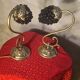 pair of Murano glass lamps bronze brass 1970 electric working 30x21 bedside tables