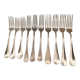 10 mismatched silver metal forks