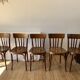 ensemble de 6 chaises bistrot en bois courbé années 50