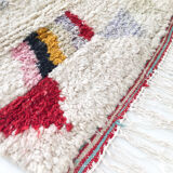 Tapis berbère Boujaad écru à motifs colorés 263x185cm