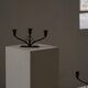 Early 20th century, pair of Danish Art Deco candlesticks in metal with three arms, 1930s.