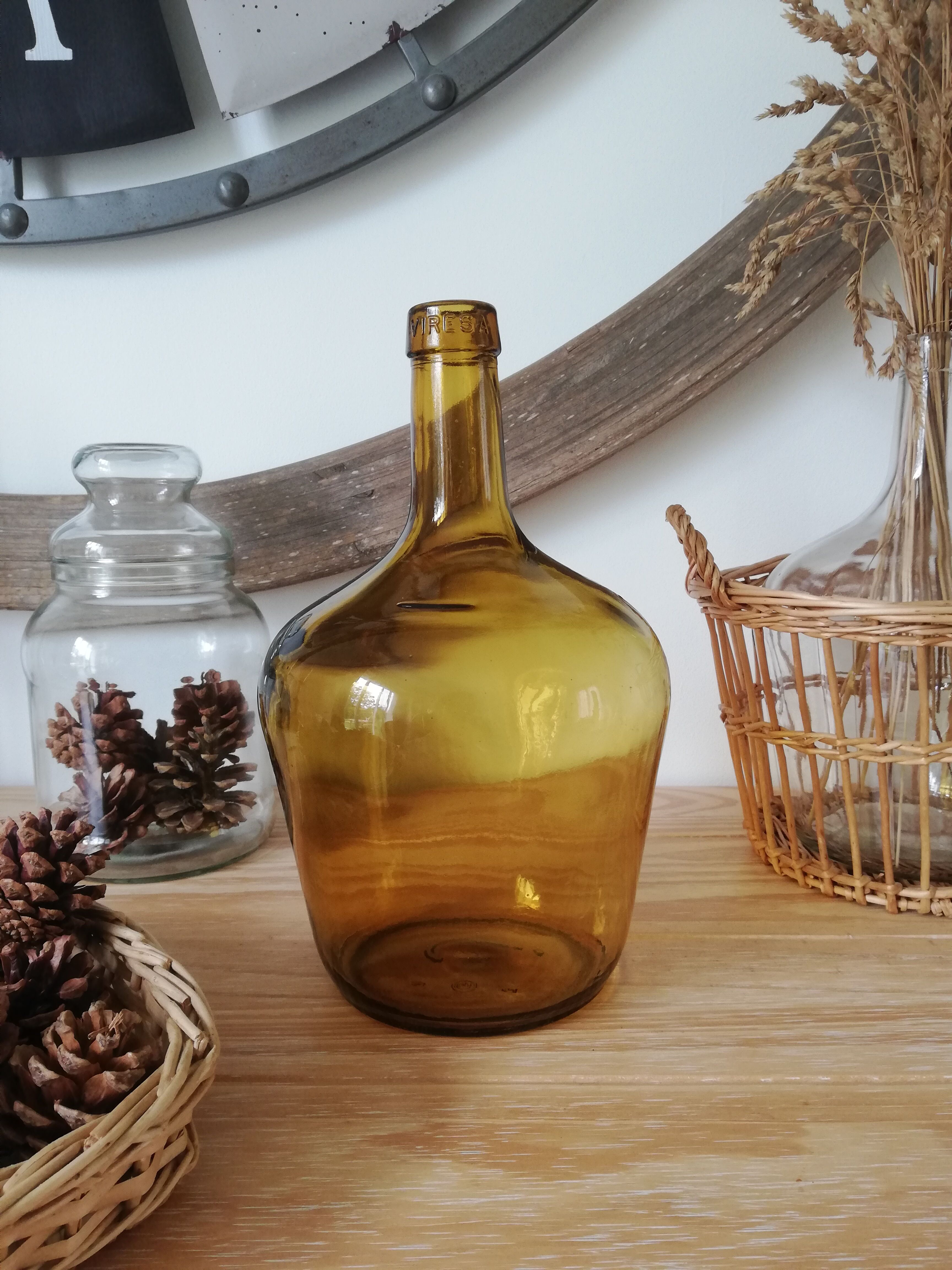 Vintage amber demijohn