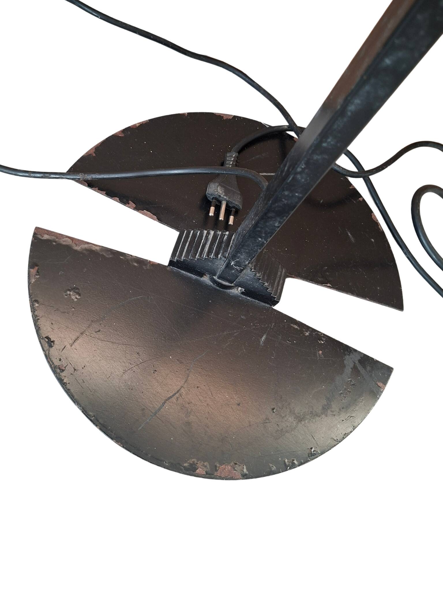 Lampada da terra Anni 70 in Ferro e Vetro di Murano Design Industriale