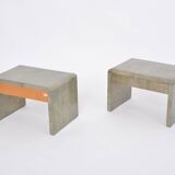 Mid-Century Modern Bedside Tables Made of Laquered Goat Skin by Aldo Tura